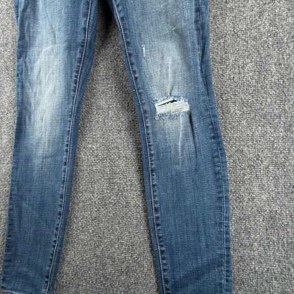 True Religion Halle Mid Rise Super Skinny Jeans Stretch Size 28x27.5 Blue Urban - Picture 4 of 15